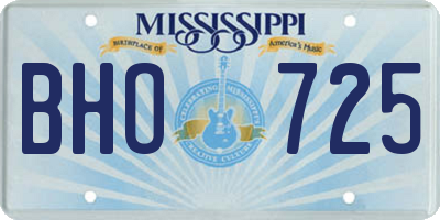 MS license plate BHO725