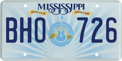 MS license plate BHO726