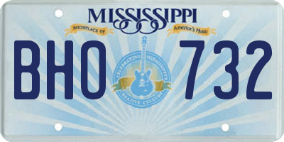 MS license plate BHO732
