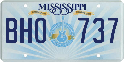 MS license plate BHO737