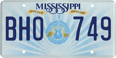 MS license plate BHO749