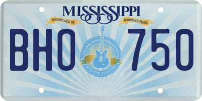 MS license plate BHO750