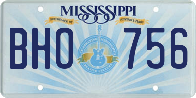 MS license plate BHO756