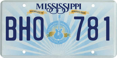 MS license plate BHO781