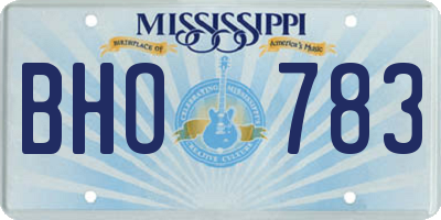 MS license plate BHO783