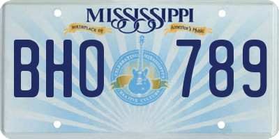 MS license plate BHO789
