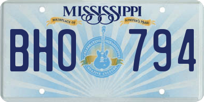 MS license plate BHO794