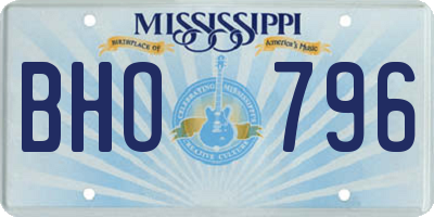 MS license plate BHO796