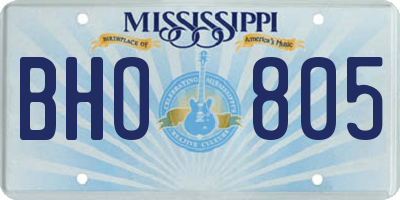 MS license plate BHO805