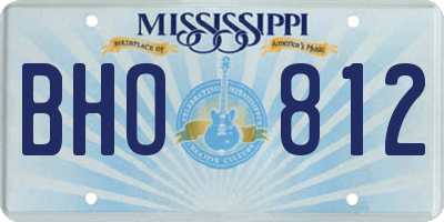 MS license plate BHO812