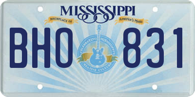 MS license plate BHO831