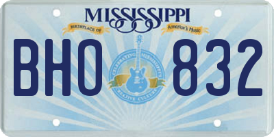MS license plate BHO832