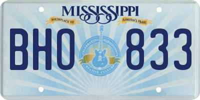 MS license plate BHO833