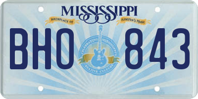MS license plate BHO843