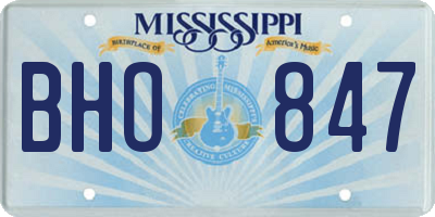 MS license plate BHO847