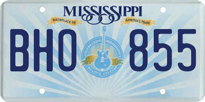 MS license plate BHO855