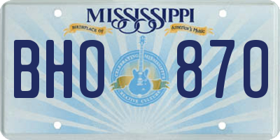 MS license plate BHO870