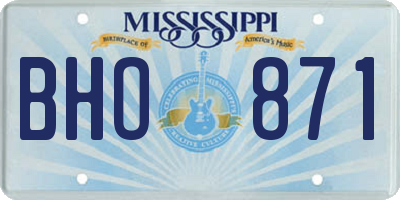MS license plate BHO871