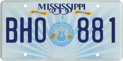 MS license plate BHO881