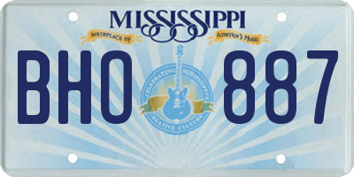 MS license plate BHO887