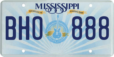 MS license plate BHO888