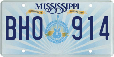 MS license plate BHO914