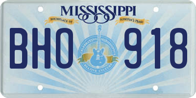 MS license plate BHO918
