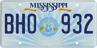MS license plate BHO932
