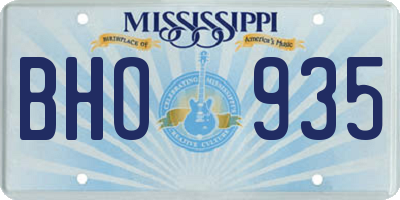 MS license plate BHO935