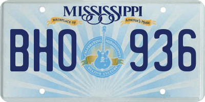 MS license plate BHO936