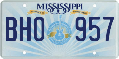 MS license plate BHO957