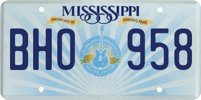 MS license plate BHO958