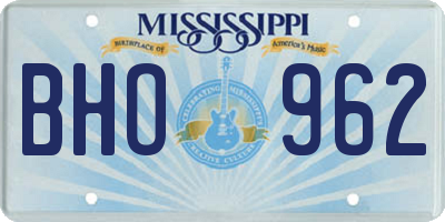 MS license plate BHO962