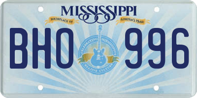 MS license plate BHO996