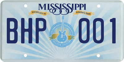 MS license plate BHP001