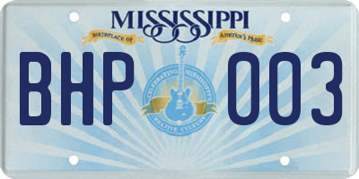 MS license plate BHP003