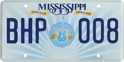 MS license plate BHP008