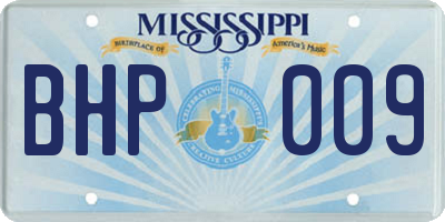MS license plate BHP009