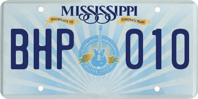 MS license plate BHP010
