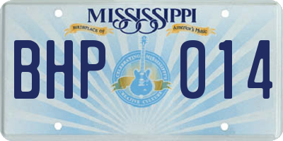 MS license plate BHP014