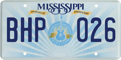 MS license plate BHP026