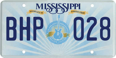 MS license plate BHP028