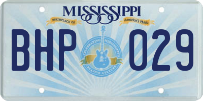 MS license plate BHP029