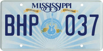 MS license plate BHP037