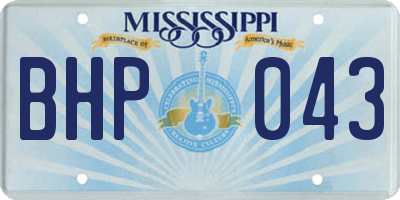 MS license plate BHP043