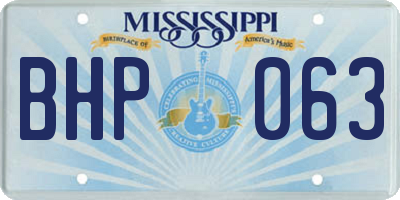MS license plate BHP063