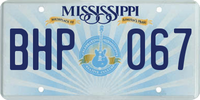 MS license plate BHP067