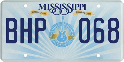 MS license plate BHP068
