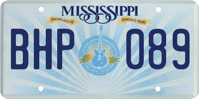 MS license plate BHP089