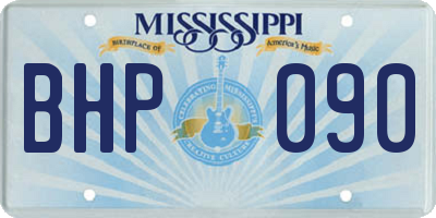 MS license plate BHP090